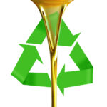 Pouring,Oil,Or,Golden,Liquid,On,Recycle,Symbol